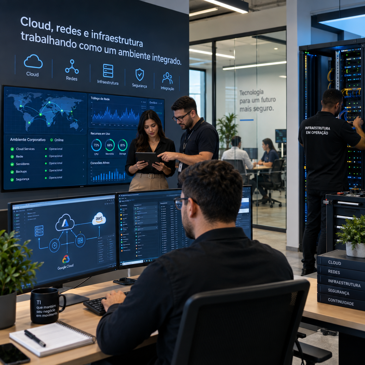 Infraestrutura de redes, servidores e serviços em nuvem